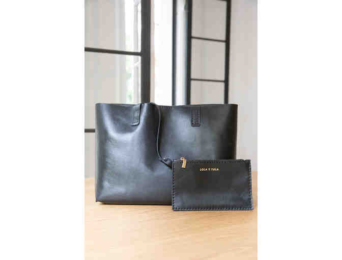 LOLA Y TULA BLACK MARISOL LEATHER TOTE