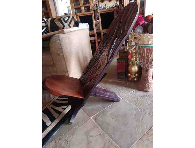 Hand Carved Giraffe Chair