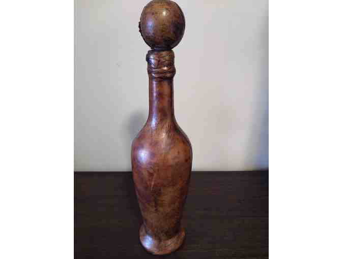 Embossed Italian Leather Bottle with Stopper