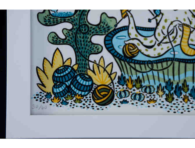 Framed Silkscreen print of squid (signed and numbered)