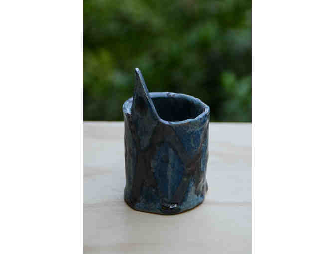 Pencil Holder with blue glaze