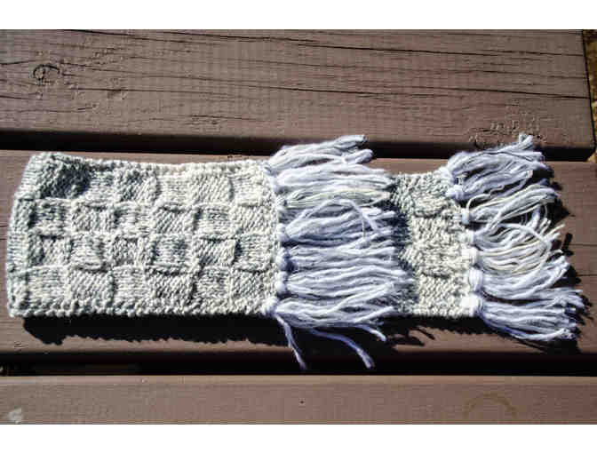 Grey, checkerboard, scarf