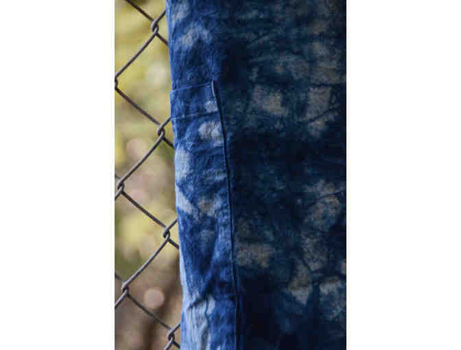 Apron, indigo shibori dye