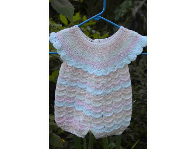 Pink Scalloped Crocheted Romper