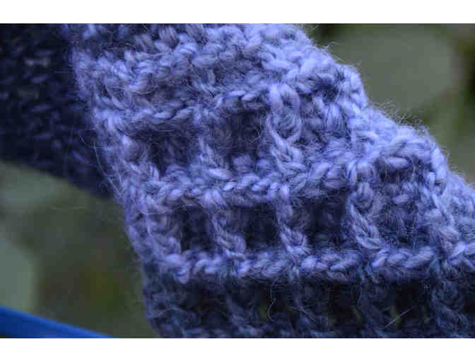 Child's purple knit scarf