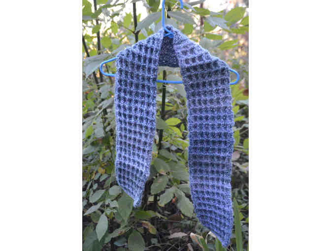 Child's purple knit scarf