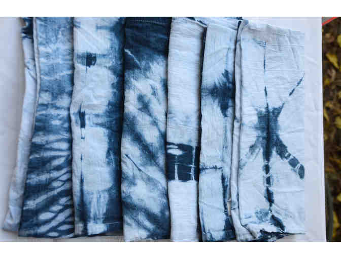 Shibori Indigo dyed dish cloths