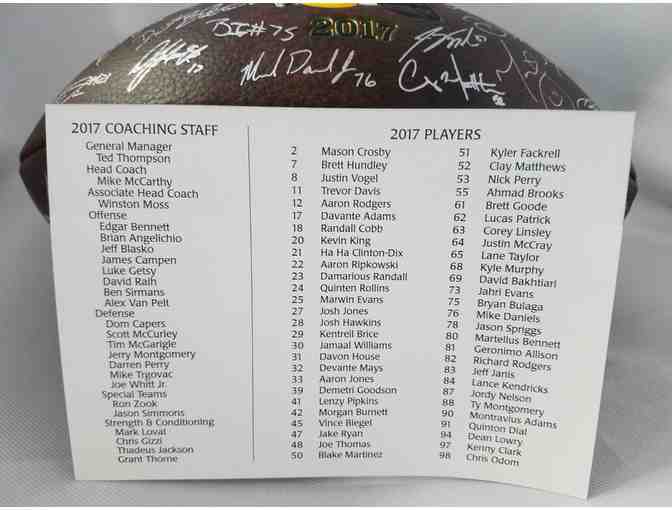 Green Bay Packers football signed by 2017 team