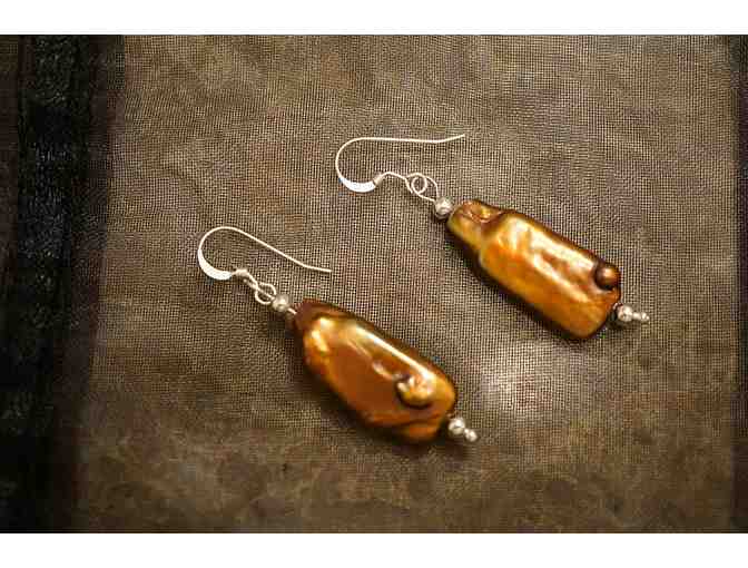 Stick Pearl & Chain Necklace with Earrings