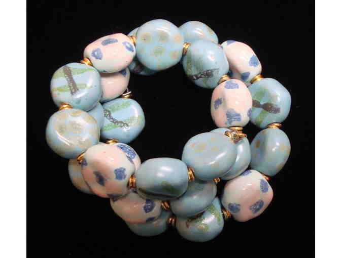 Kazuri Bead Bracelet - Aqua