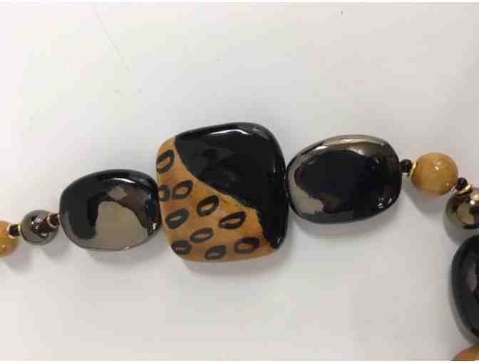 Kazuri Bead Necklace - Style Jonathan, Color Beehive