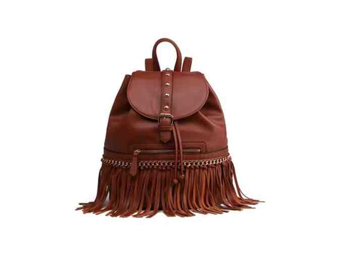 Brown Fringe Studded Backpack from the MKF Collection