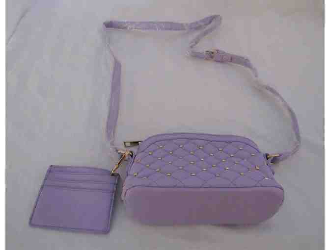 Lilac Tianna Quilted Crossbody Bag & Card Holder