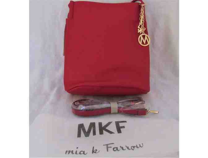 Red Tassel-Accent Bucket Bag