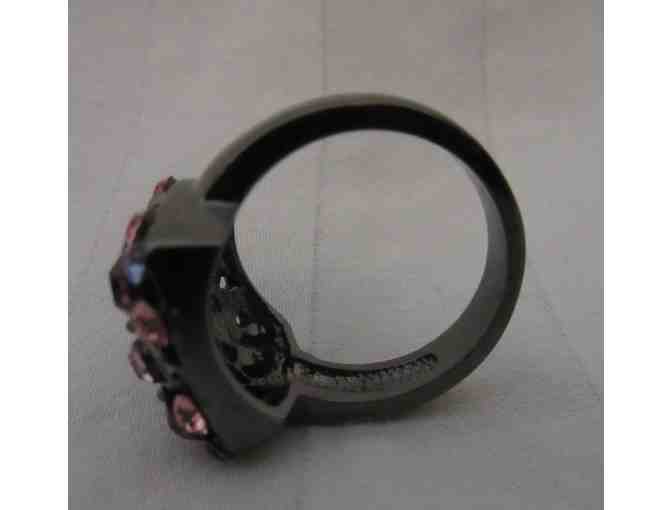 Multi Color Stone Square Cocktail Ring - Size 8