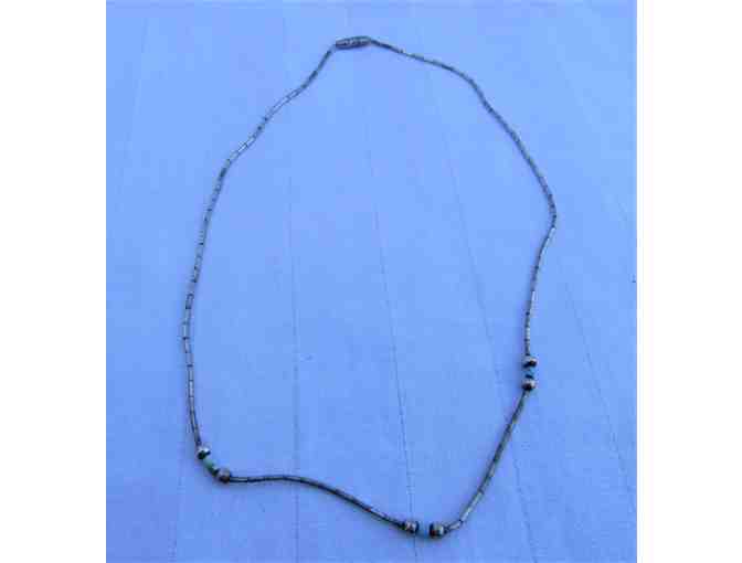 Silver Necklace with Turquoise Accents