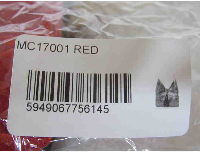 Red Damask-Embossed Tassel-Detail Leather Hobo