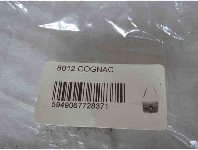 Cognac Buckle-Accent Leather Crossbody