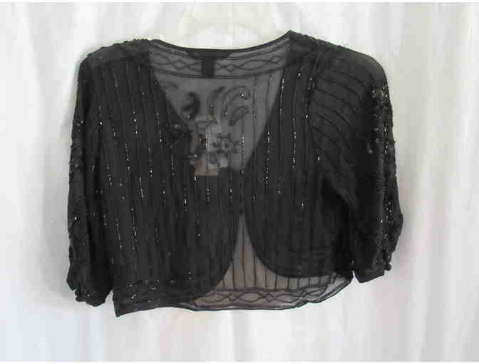 Banana Republic 3 Piece Black Beaded Dress  - Petite Small