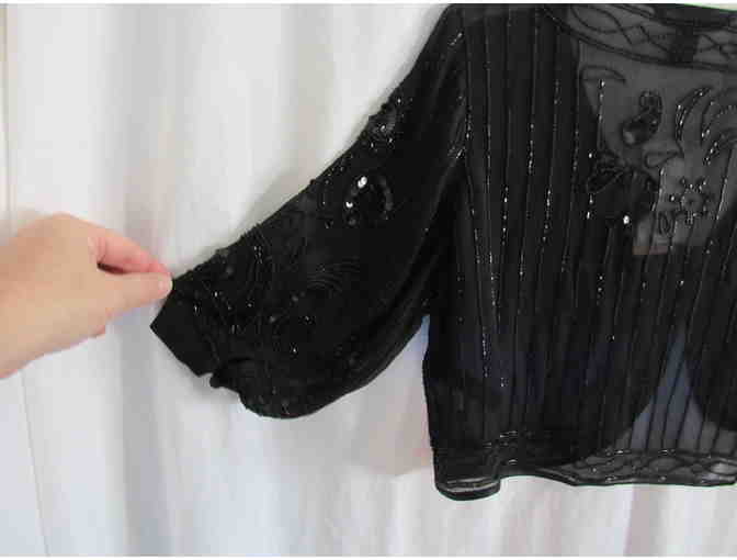 Banana Republic 3 Piece Black Beaded Dress  - Petite Small