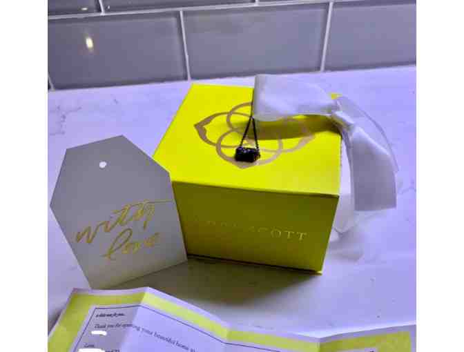 Kendra Scott - Ever Gunmetal Pendant Necklace In Black Drusy