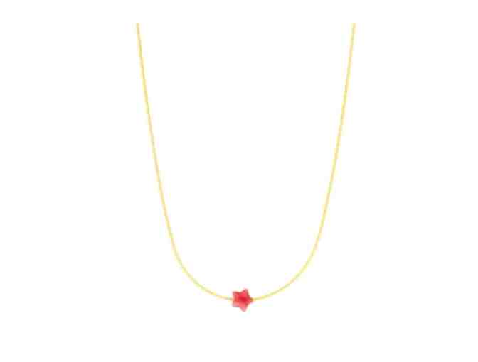 Salty Cali - Jadeite Little Star ~ Red Jade Necklace 18k Gold