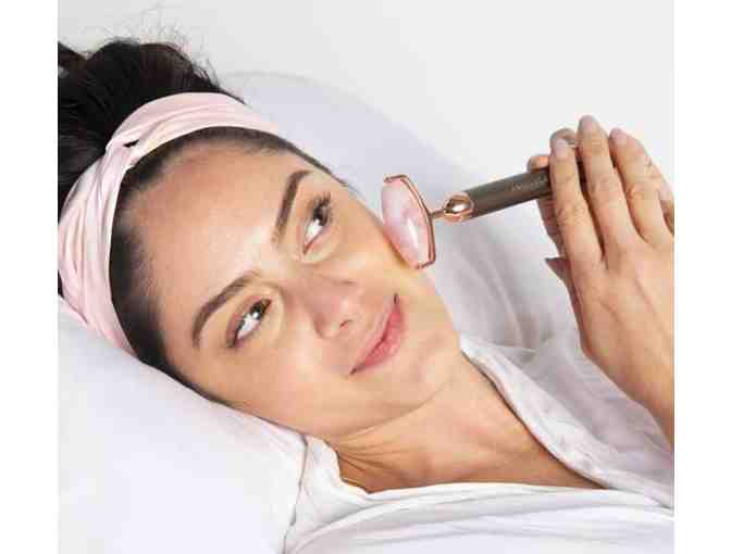 Angela Caglia Skin Care: Vibrating Rose Quartz Sculpting Roller, $195