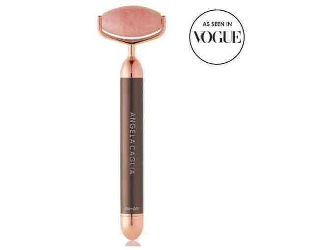Angela Caglia Skin Care: Vibrating Rose Quartz Sculpting Roller, $195