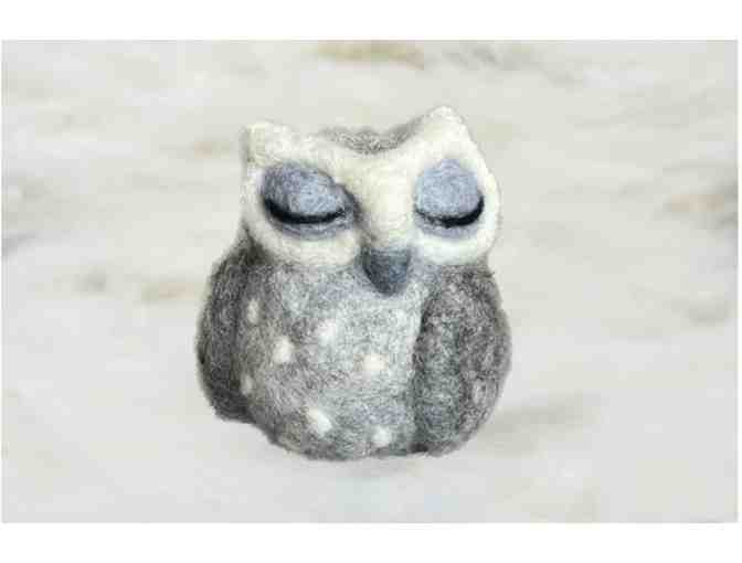 Handcrafted Sleepy Owl Felt Ornament - 1 - Photo 1