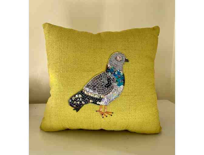 Decorative Pigeon Pillow in green / paisley from NeonBetty - Photo 1