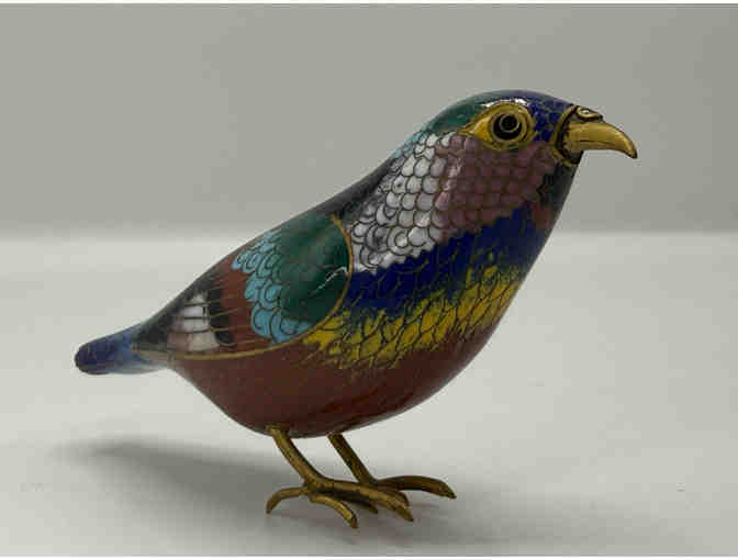 Two cloisonne birds - friends of a feather - Photo 2