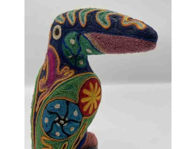 Huichol Colored Yarn Sculpture of Toucan