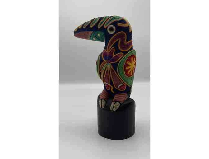 Huichol Colored Yarn Sculpture of Toucan