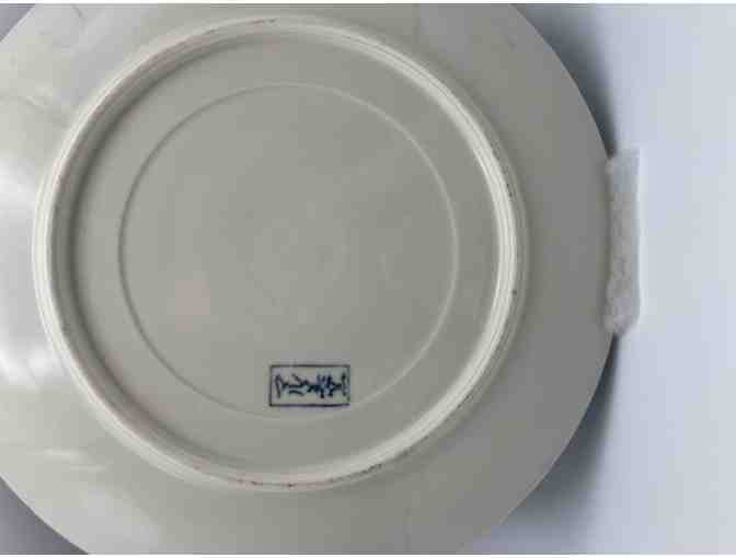 Japanese Porcelain Plate with Cranes and Cherry Blossoms