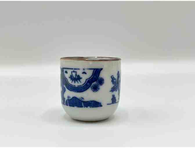 Set of 5 Japanese Porcelain Drinking Cups for Sake