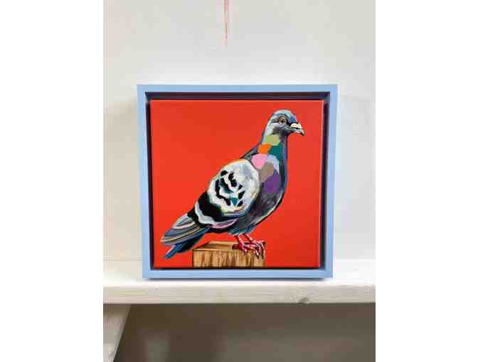 Canvas with frame oil painting of 'Calyer' the pigeon by Mckenna Van Koppen