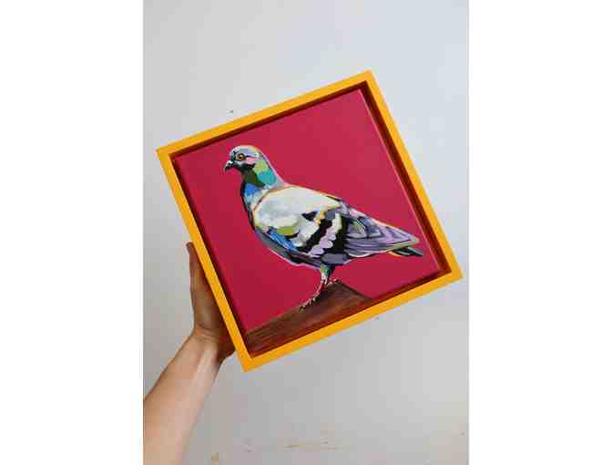 Canvas with frame oil painting of 'India' the pigeon by Mckenna Van Koppen