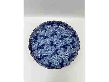 Blue Stork Pattern Salad Plate