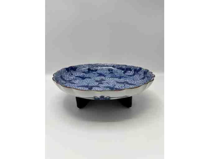 Blue Stork Pattern Salad Plate