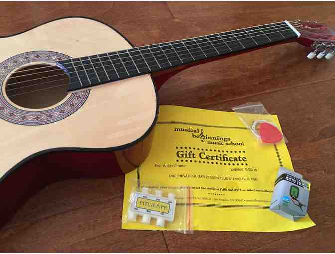 Musical Beginnings: Guitar w/ Case, Strap and Tuner, 1 Lesson & Studio Registration Fee
