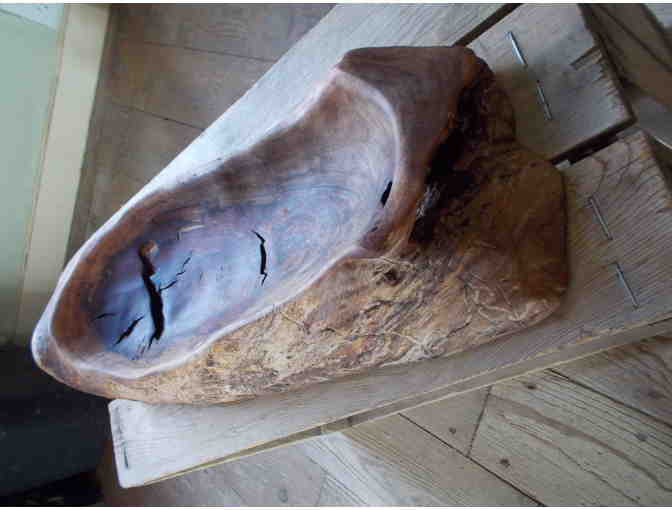 Rustic Pecan Wood Bowl by Triassic Industries