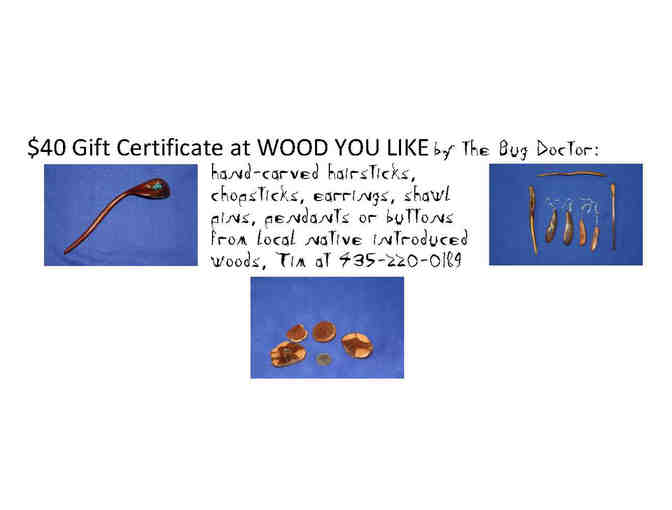 $40 Gift Certificate to WOOD YOU LIKE - Hand Carved Utensils & Accessories