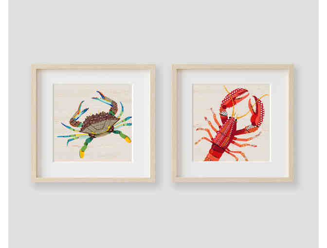 Cat's Coastal Studio - Lobster and Blue Crab Print Set