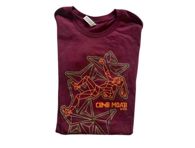 Climb Moab Gym - Maroon T-shirt, Size Medium