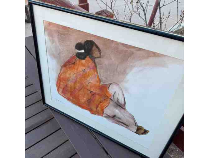 Framed R.C. Gorman Print - Seated Woman