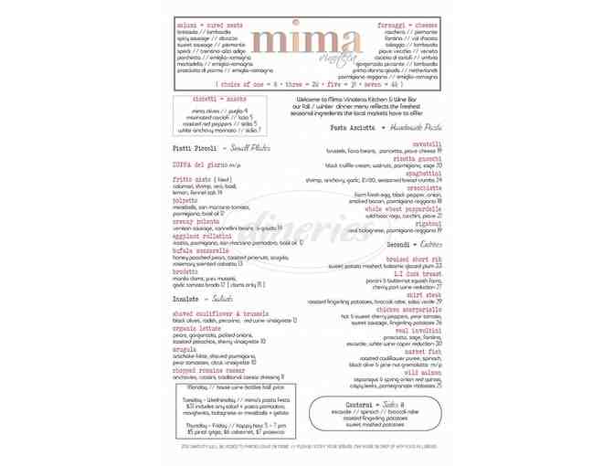 Mima Vinoteca - $100 Gift Card